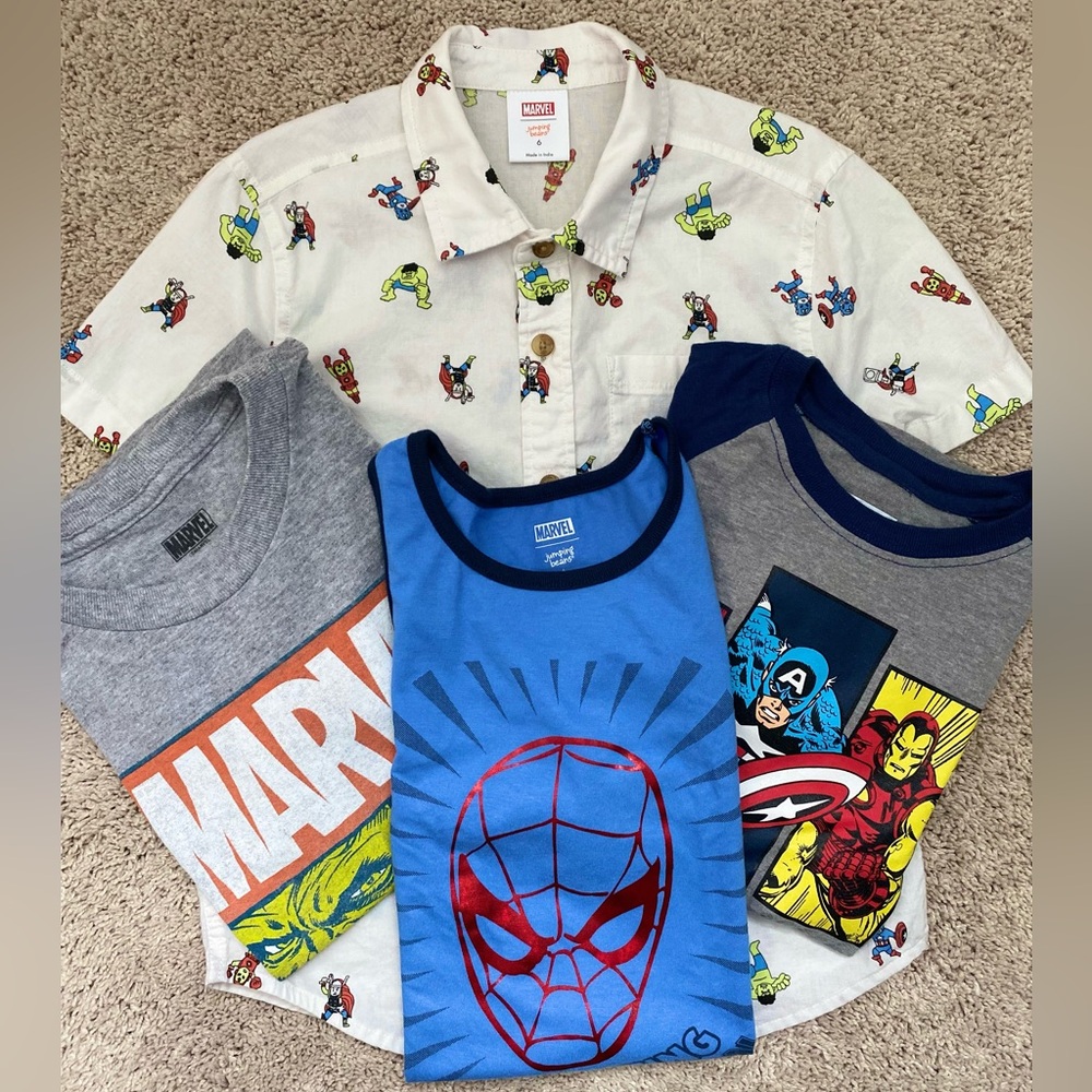 Kids Marvel Superhero Shirt Collection-size 6